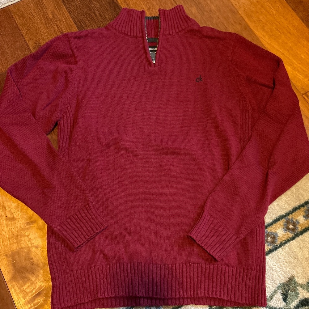 Boys Calvin Klein Sweater - Size L (14/16) Dark Red